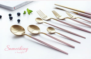 Royal Pink Golden Stainless Steel Cutlery Set