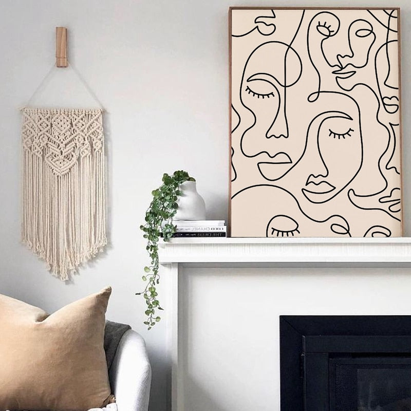 Single Line Face Art Print