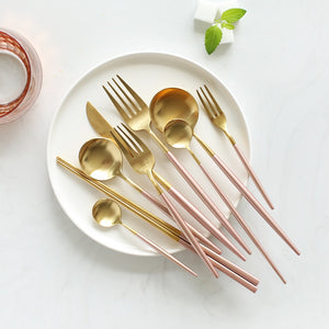 Royal Pink Golden Stainless Steel Cutlery Set