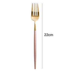 Royal Pink Golden Stainless Steel Cutlery Set